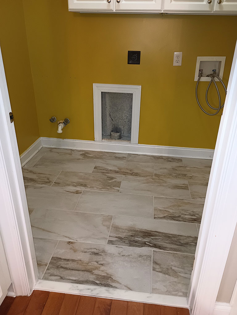 raleigh laundry room painted and tiled