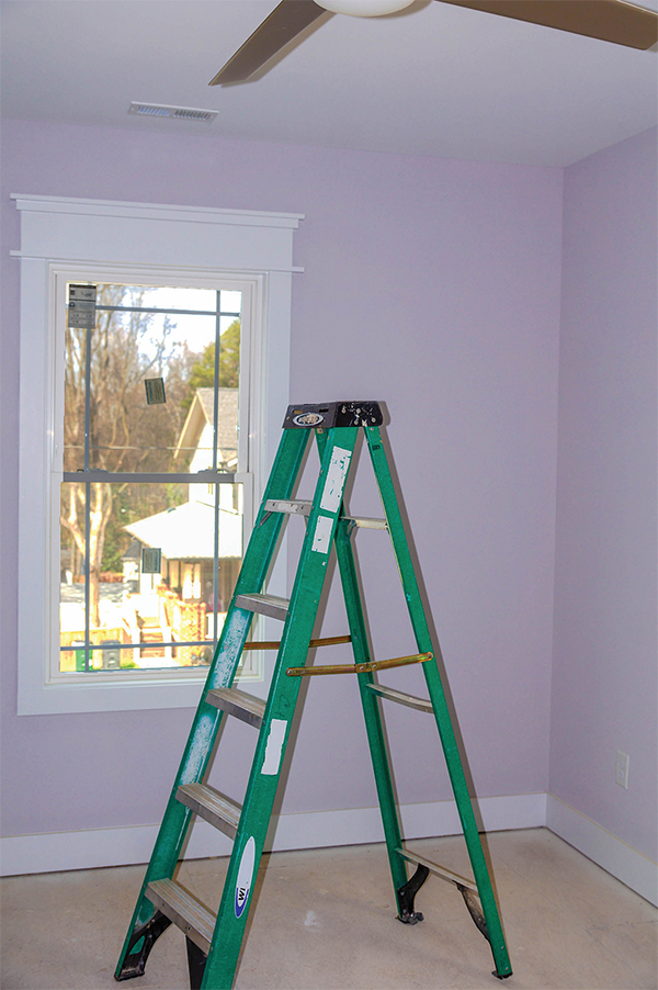 A newly painted walls and ceiling